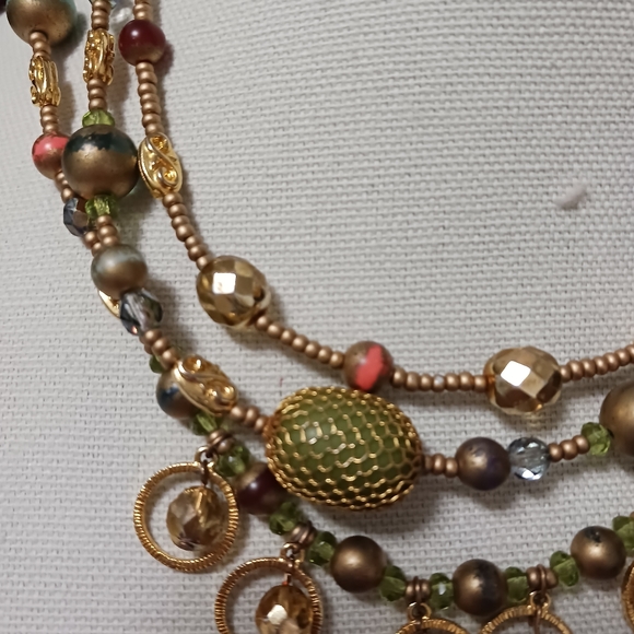 Chicos Beaded Assorted 3 Strands  Dangle 17" Jewelry - Picture 7 of 10